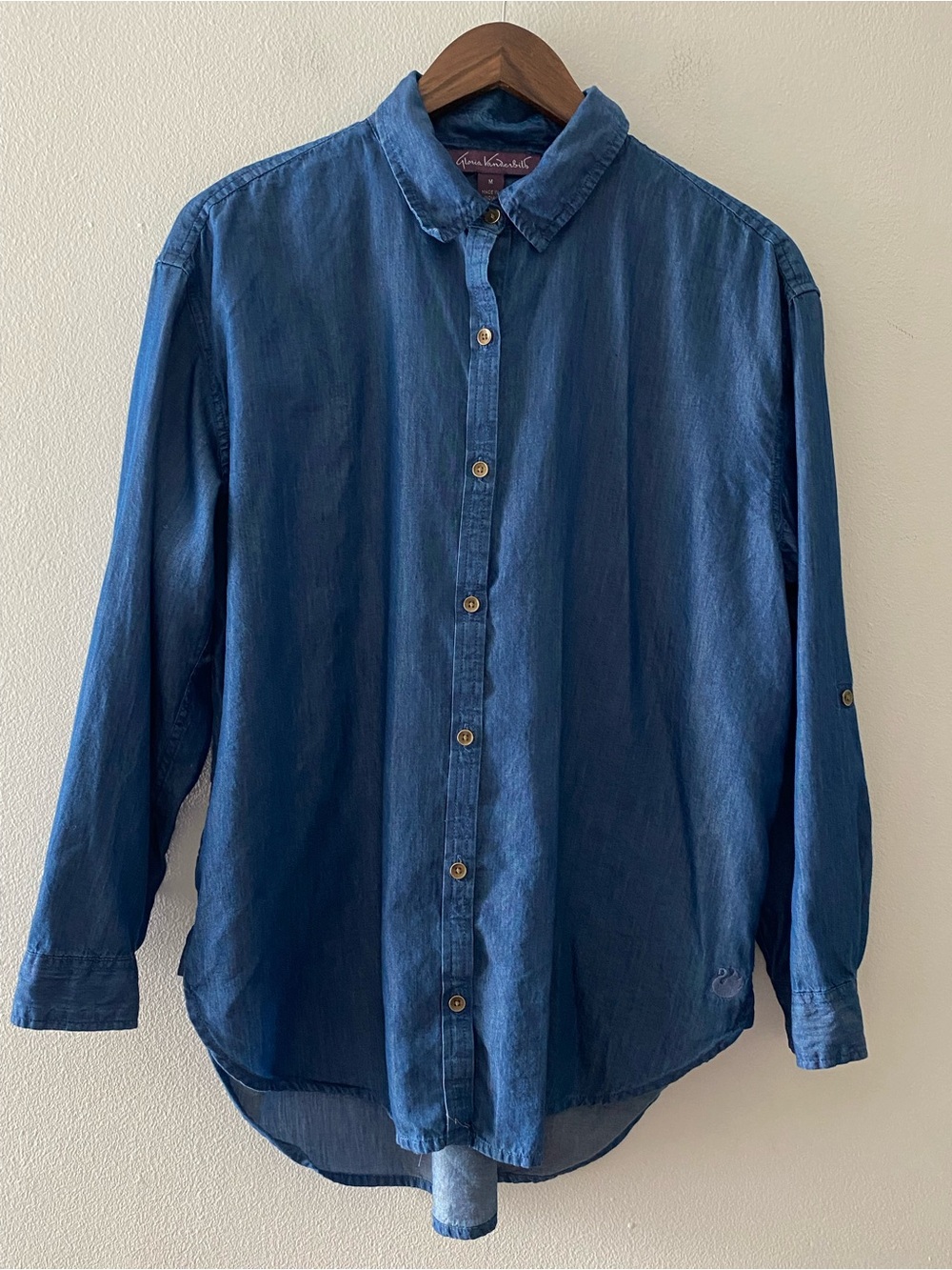Gloria Vanderbilt Indigo Blue Women’s Button-Down Shirt